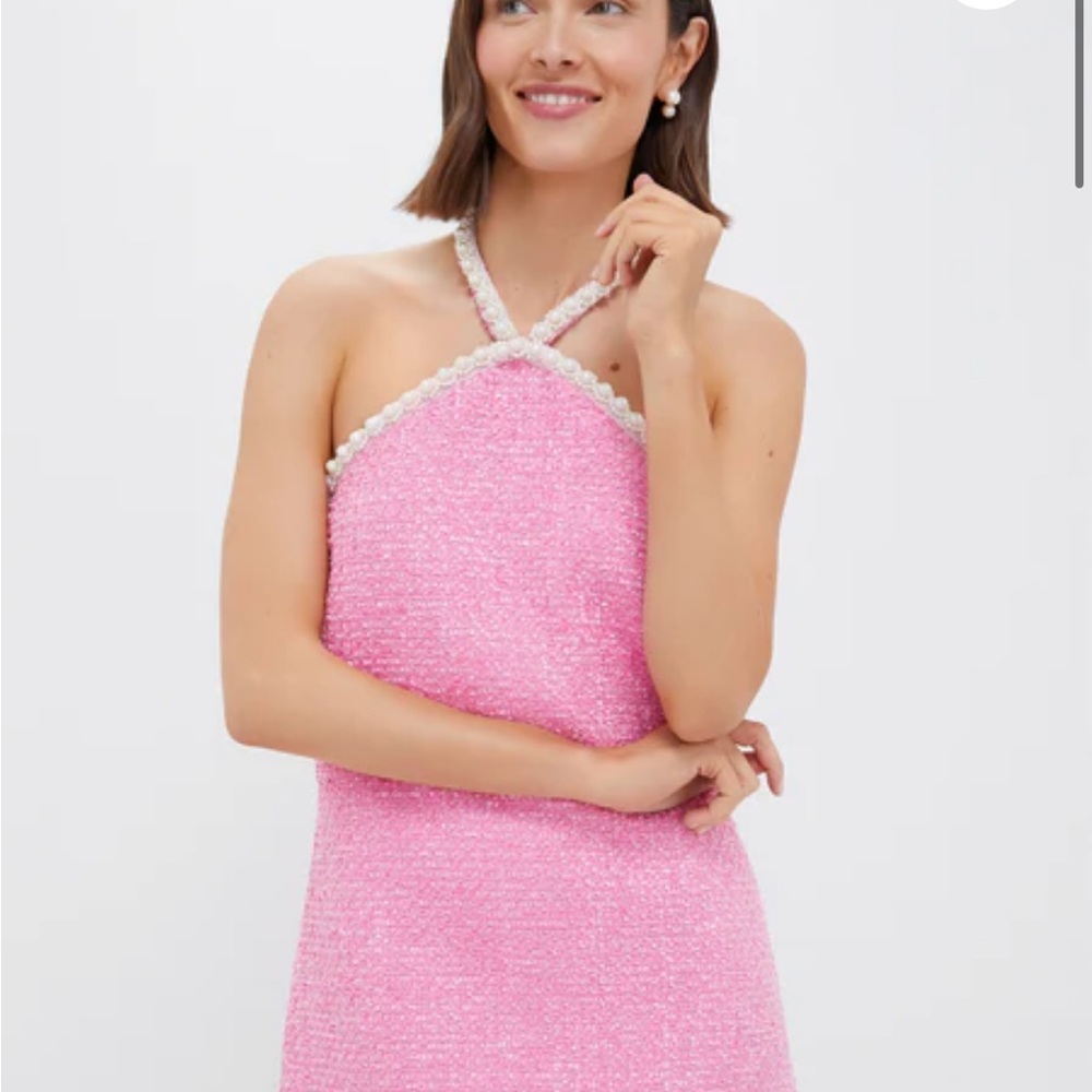 Tuckernuck Pink Tweed & Pearl Petra Mini Dress